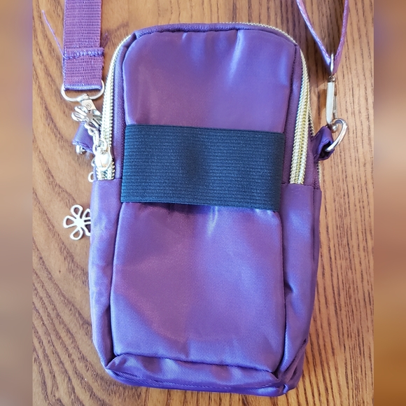 Jing Pin convertible mini shoulder bag w/matching sunglasses, purple - NEW - Picture 3 of 12
